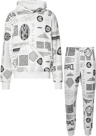 Спортивный костюм Nike JORDAN ESSENTIALS PRINTED FLEECE белый HM7254-133&HM7257-133