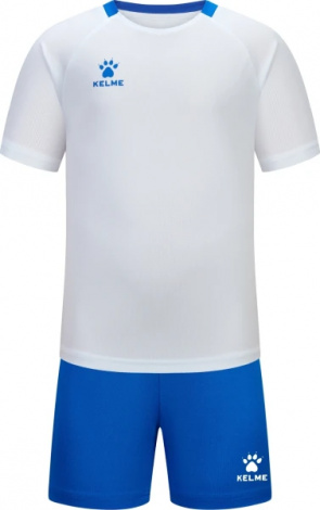 Комплект футбольной формы детский Kelme LUGO бело-синий 8451ZB3245.9100