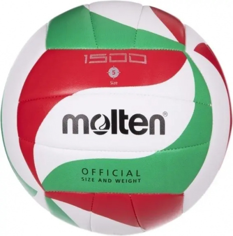 Волейбольний м'яч Molten 1500 біло-зелено-червоний