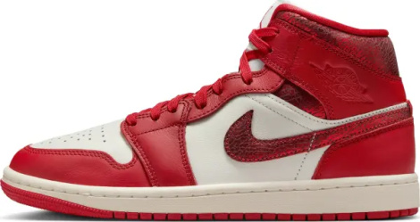 Кросівки жіночі Nike AIR JORDAN 1 MID SE червоно-білі HJ9337-106