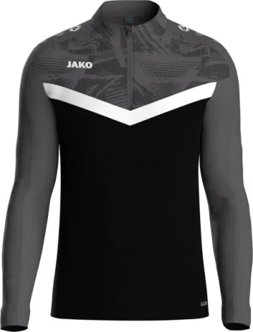 Реглан детский Jako ZIP TOP ICONIC черно-бело-серый 8624-801