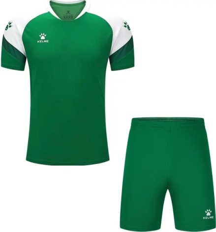 Комплект футбольной формы Kelme BRAVO зелено-белый 7351TX1092.9311_7351ZB1255.9311