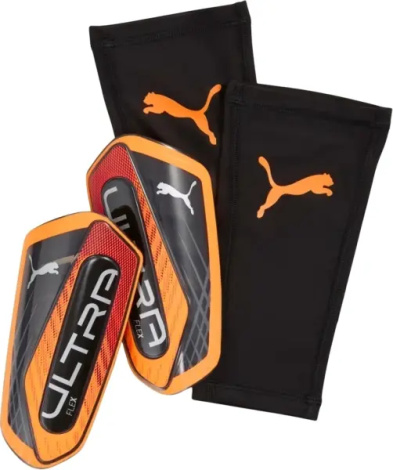 Щитки футбольные Puma ULTRA FLEX FOOTBALL SLEEVES SHINGUARDS оранжево-черные 030987-05