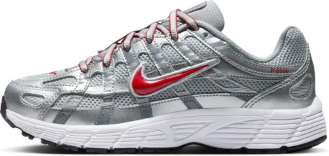 Кроссовки подростковые Nike P-6000 (GS) серебряно-красные HV5064-002