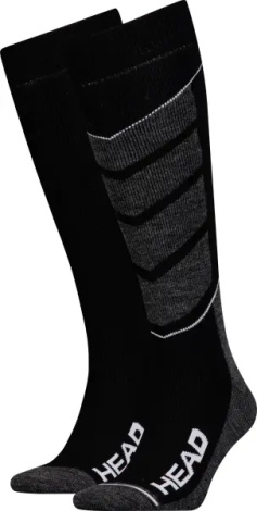 Носки Head UNISEX SKI V-SHAPE KNEEHIGH 2PPK черно-темно-серо-белые (2 пары) 791004001-213