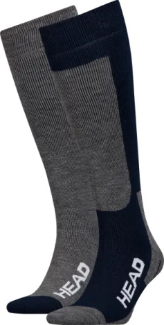 Носки Head UNISEX SKI KNEEHIGH 2PPK серо-темно-синие (2 пары) 791003001-277