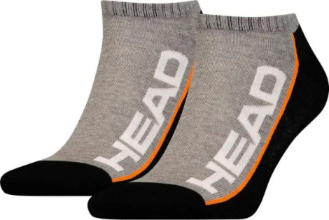 Носки Head STRIPE SNEAKER 2-PACK серо-черно-оранжевые (2 пары) 781008001-235