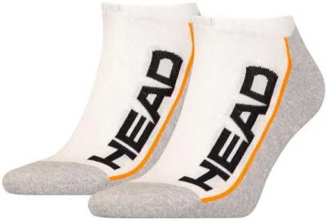 Носки Head STRIPE SNEAKER 2-PACK бело-серо-оранжевые (2 пары) 781008001-062
