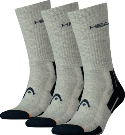 Шкарпетки Head PERFORMANCE CREW 3PPK UNISEX сіро-темно-синьо-помаранчеві (3 пари) 741020001-650