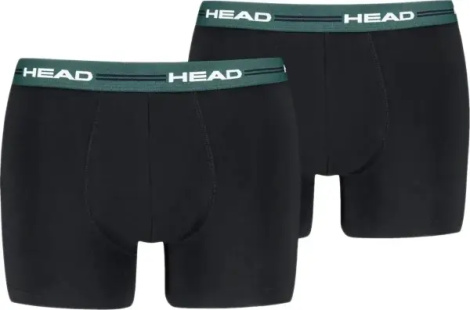 Труси (боксерки) Head MEN ELASTIC BOXER 2P чорно-темно-зелені (2 штуки) 701234928-001