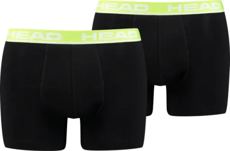 Труси (боксерки) Head BASIC BOXER 2P чорно-лаймові (2 штуки) 701202741-019