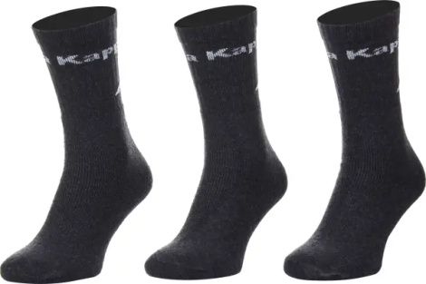 Шкарпетки Kappa SOCKS LOGO SABOYA 3PACK темно-сірі (3 пари) 304MT00-906