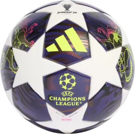 Сувенірний футбольний м'яч Adidas UEFA CHAMPIONS LEAGUE FINAL MINI біло-фіолетово-лаймовий Розмір 1 JX9099