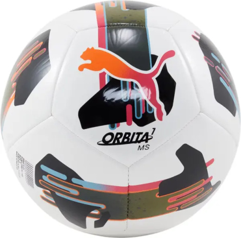 Футбольний м'яч Puma ORBITA 7 MS біло-чорно-оливковий