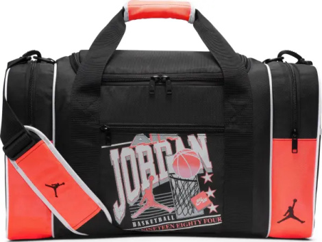 Сумка спортивна Nike JORDAN 84 VINTAGE DUFFEL 51L чорно-помаранчева MA9118-G0H