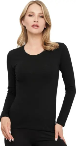 Лонгслив женский Kappa T-SHIRT MANICA LUNGA GIROCOLLO черный K2601 Nero