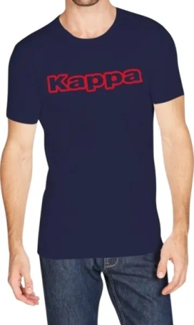 Футболка Kappa T-SHIRT MEZZA MANICA GIROCOLLO CON STAMPA LOGO PET темно-синяя K1335 BluNavy