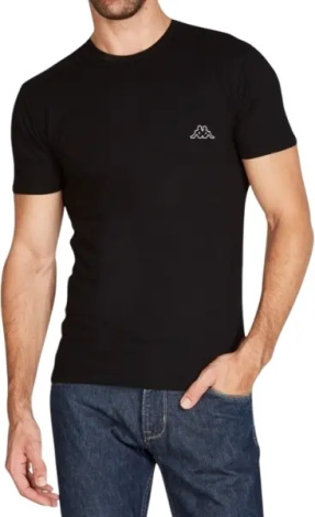 Футболка Kappa T-SHIRT MEZZA MANICA GIROCOLLO черная K1304 Nero