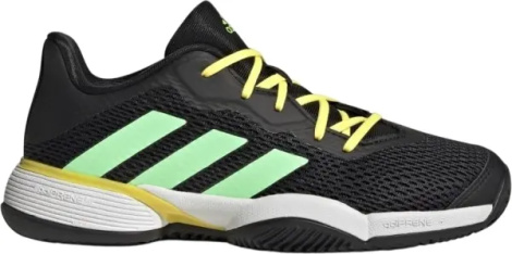 Кросівки тенісні дитячі Adidas BARRICADE CLAY чорно-жовто-салатові HR1028