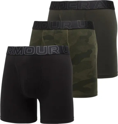 Труси (боксерки) Under Armour PERFORMANCE COTTON 6IN 3-PACK PRINTED BOXERJOCK камуфляжні, хакі, чорні (3 штуки) 1383890-392