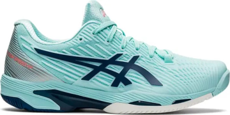 Кроссовки теннисные женские Asics SOLUTION SPEED FF 2 HARDCOURT бирюзово-серебряно-темно-синие 1042A136-403