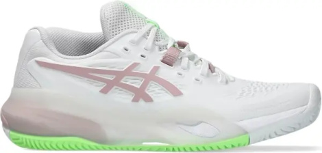 Кроссовки теннисные женские Asics GEL-RESOLUTION X CLAY бело-светло-розово-салатовые 1042A277-104