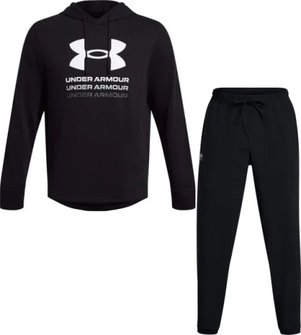 Спортивний костюм Under Armour VIBE RIVAL TERRY GRAPHIC чорний 1386047-001&1386557-001