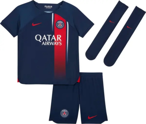 Комплект футбольної форми дитячий Nike PSG (ПСЖ) 2023-2024 домашній темно-синьо-червоний DX2806-411
