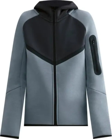 Толстовка підліткова Nike SPORTSWEAR TECH FLEECE димчасто-сіро-чорна HV5867-060