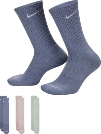 Носки Nike EVERYDAY PLUS CUSHIONED 3PR серые, бежевые, светло-зеленые (3 пары) SX6888-933