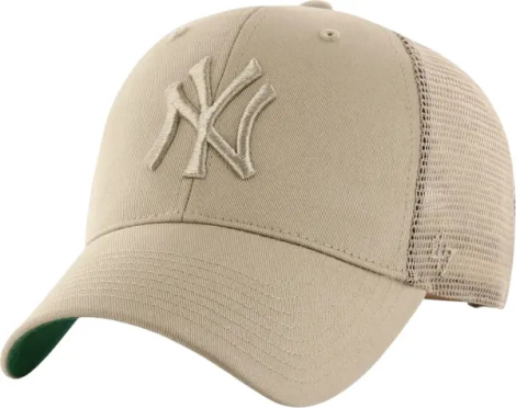 Кепка 47 Brand NEW YORK YANKEES BRANSON MESH бежево-зелена B-BRANS17CTP-KH
