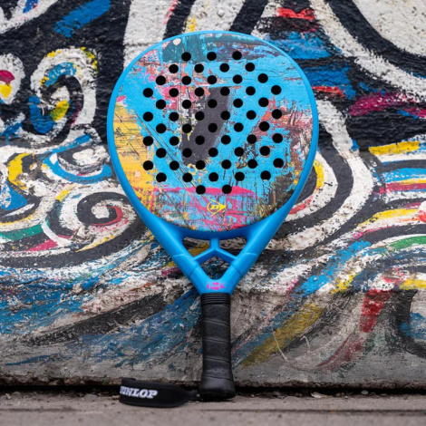 Ракетка для падл-тенниса Dunlop GALACTICA OS NISSE голубо-желто-розовая 10376501