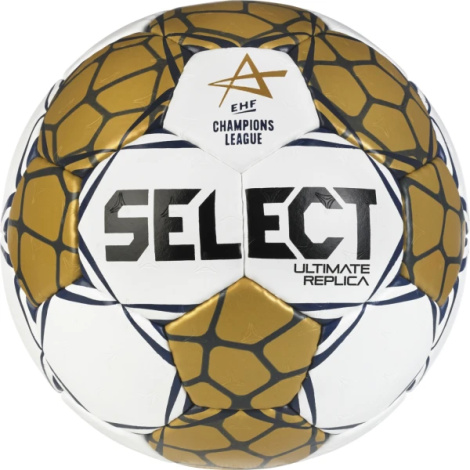 Гандбольный мяч Select ULTIMATE REPLICA EHF CHAMPIONS LEAGUE V24 бело-золотой Размер 0 167084-990