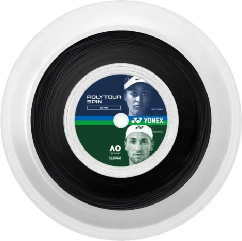 Струна для ракеток для тенісу Yonex POLY TOUR SPIN 1.25MM чорна (200 метрів) PTS-BK-200