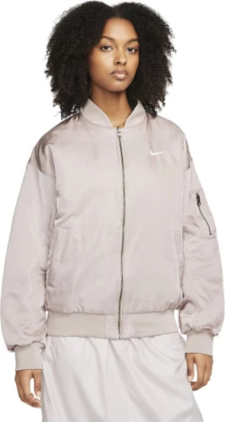Куртка двухсторонняя женская Nike W NSW VRSTY BMBR JKT бежевая DV7876-272