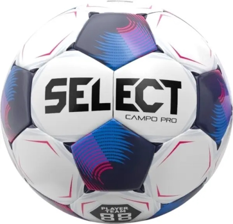 Футбольний м'яч Select CAMPO PRO V26 біло-синьо-рожевий Розмір 5 387457-761