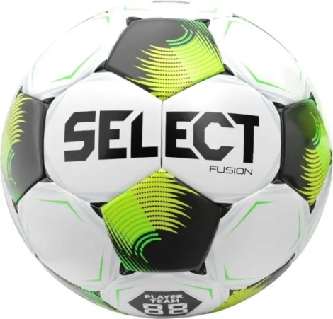 Футбольний м'яч Select FUSION V26 біло-чорно-салатовий Розмір 4 385417-762