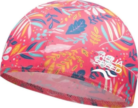 Шапочка для плавания детская Aqua Speed BABY CAP PRINT кораллово-сине-желтая 756-03
