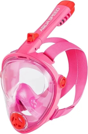 Маска для плавания полнолицевая детская Aqua Speed SPECTRA 2.0 KID розово-красная 248-03