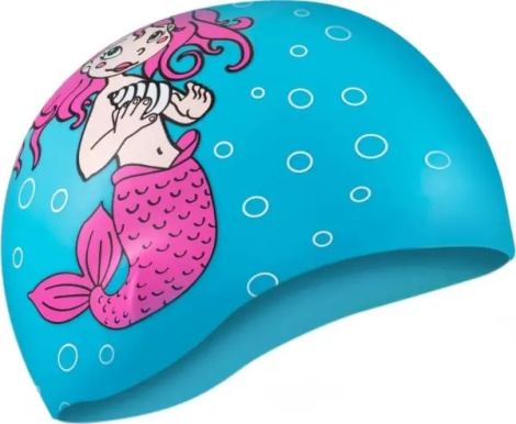 Шапочка для плавания детская Aqua Speed KIDDIE MERMAID голубо-розовая 142-Mermaid