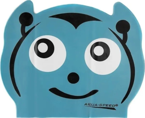Шапочка для плавания детская Aqua Speed ZOO UFO LATEX синяя 116-ufo