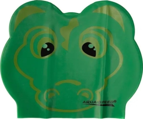 Шапочка для плавания детская Aqua Speed ZOO CROCODILE LATEX зеленая 116-crocodile