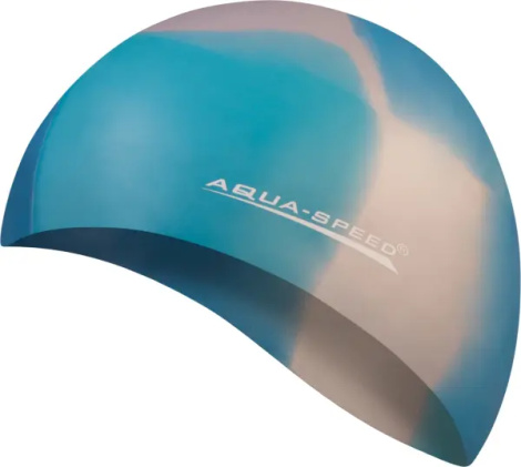 Шапочка для плавания Aqua Speed BUNT голубо-белая 113-97