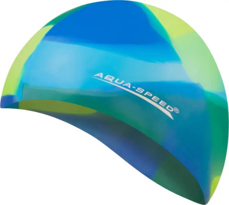 Шапочка для плавания Aqua Speed BUNT сине-голубо-зеленая 113-94