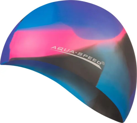 Шапочка для плавания Aqua Speed BUNT сине-черно-розовая 113-80