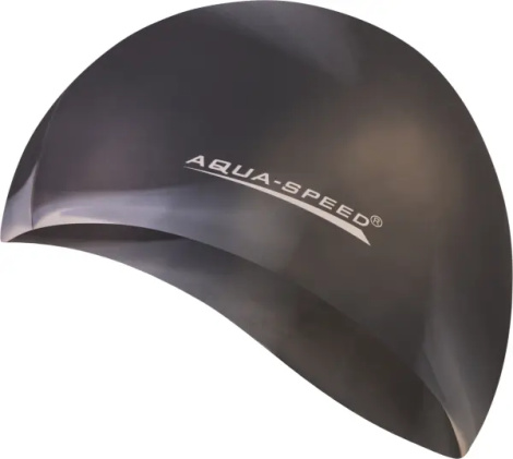 Шапочка для плавания Aqua Speed BUNT черно-серая 113-78