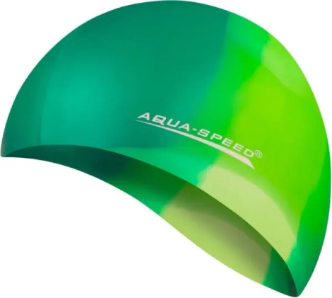 Шапочка для плавания Aqua Speed BUNT темно-зелено-салатовая 113-63