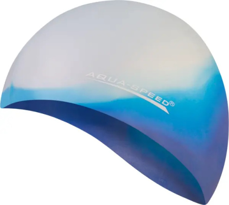 Шапочка для плавания Aqua Speed BUNT бело-голубо-фиолетовая 113-42