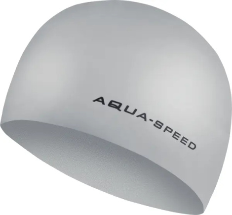 Шапочка для плавания Aqua Speed 3D CAP серебряная 092-26