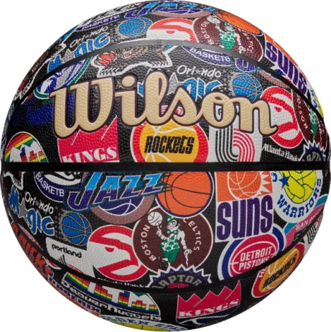 Баскетбольный мяч Wilson NBA ALL TEAM RETRO разноцветный Размер 7 WZ4028501XB7